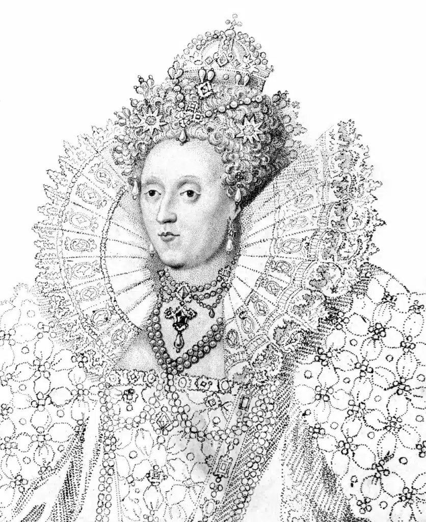 Elizabeth I (1533-1603) on engraving from the 1800s