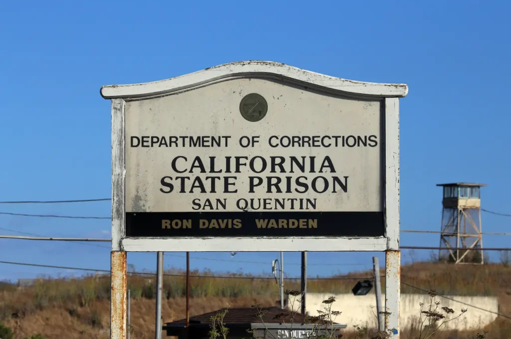 A sign Marking an Entrance to San Quentin State Prison