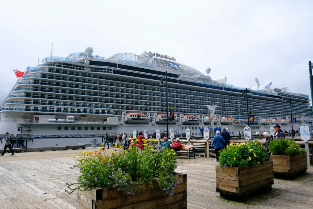 A Large Cruise Ship in the harbour 
