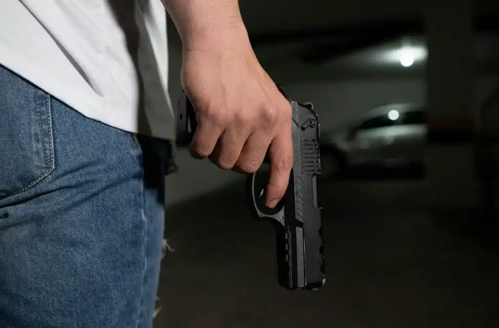 A Man Holding a Gun
