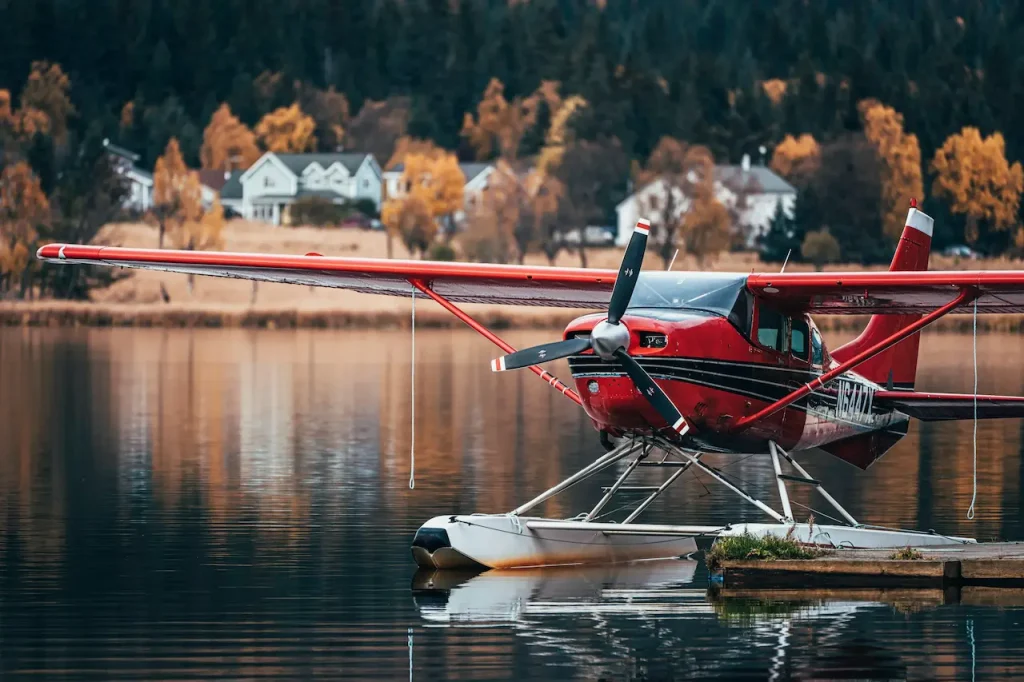 A Plane on Top of a Water