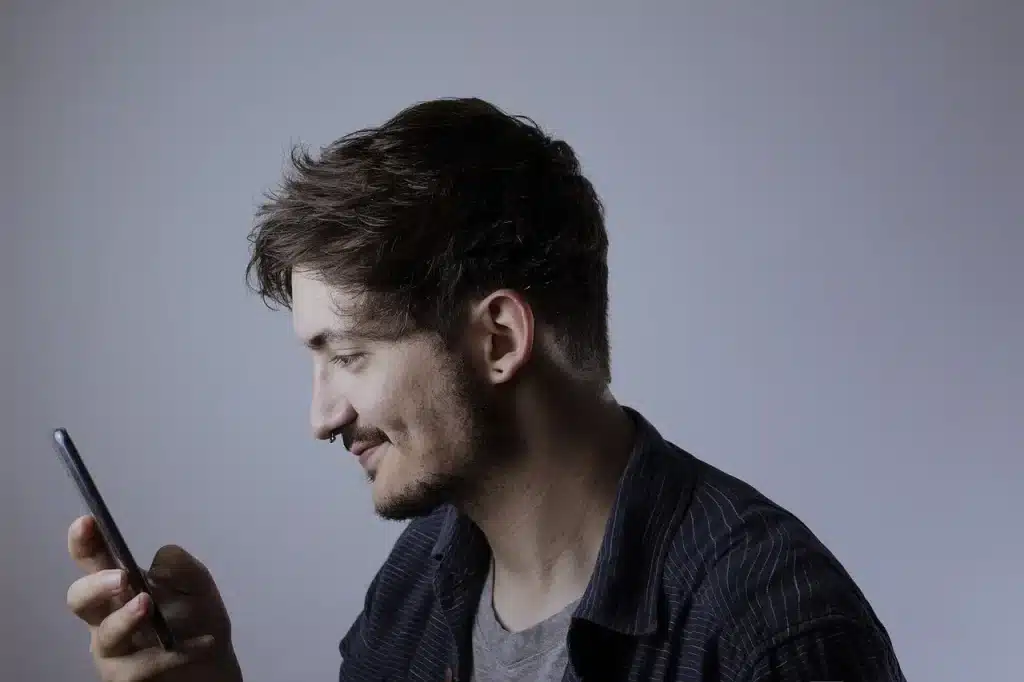 A person using a smartphone 