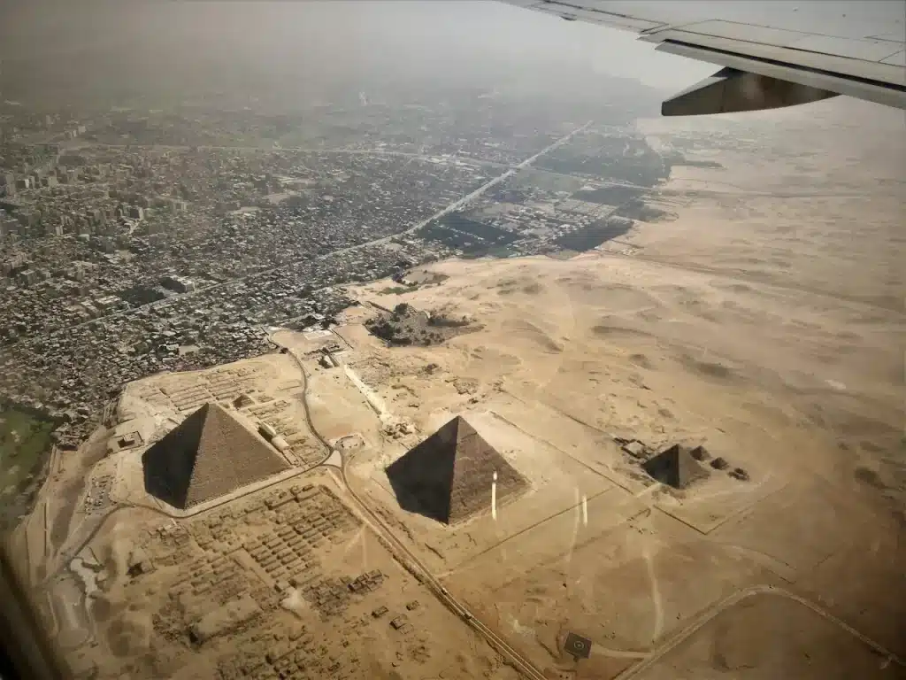 Aerial View of Pyramids