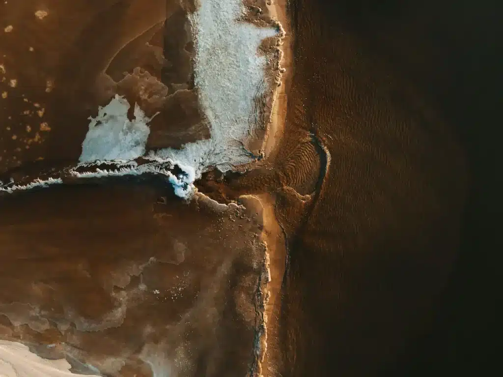 An Aerial View of a Body of Water 