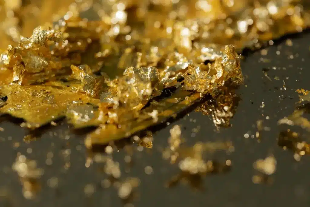 Close up of Gold Leaf Flakes