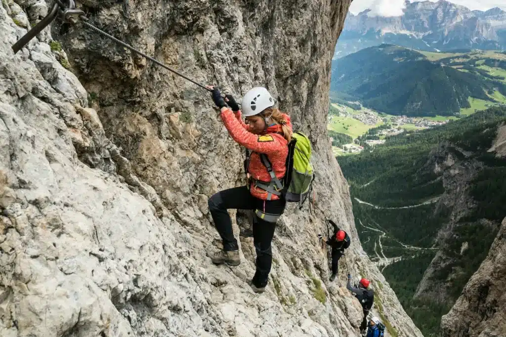 Four Mountain Climber Climbing on the Mountains