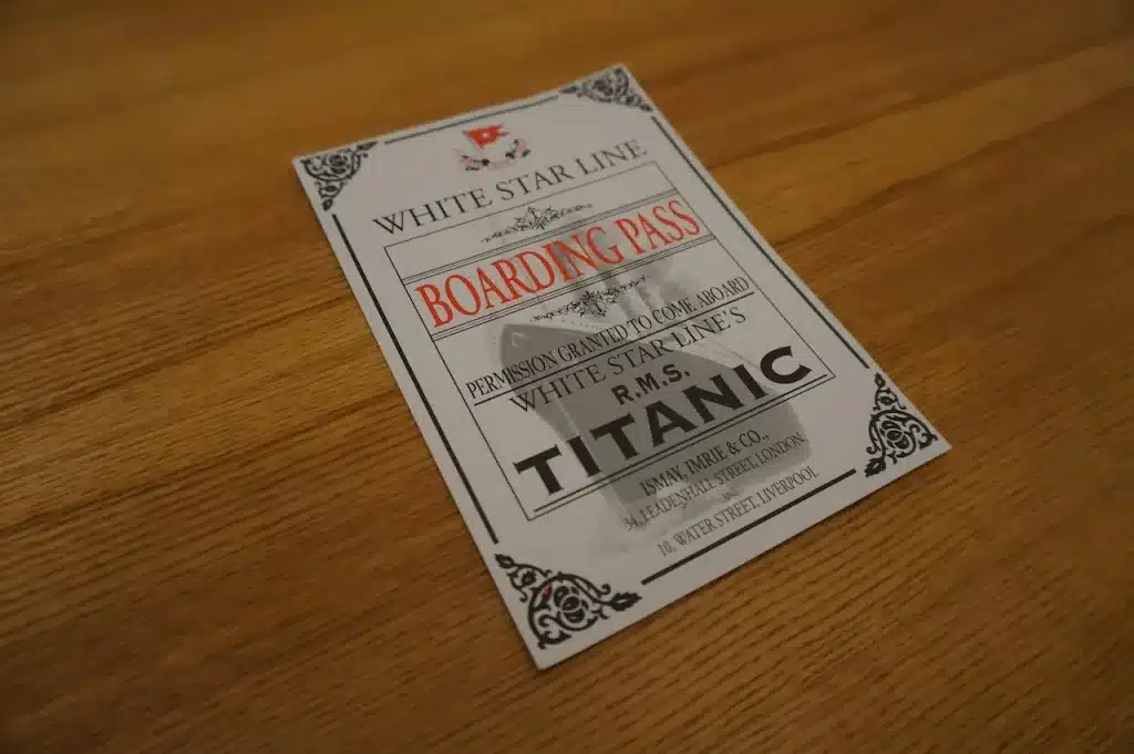 RMS Titanic Boarding Pass 