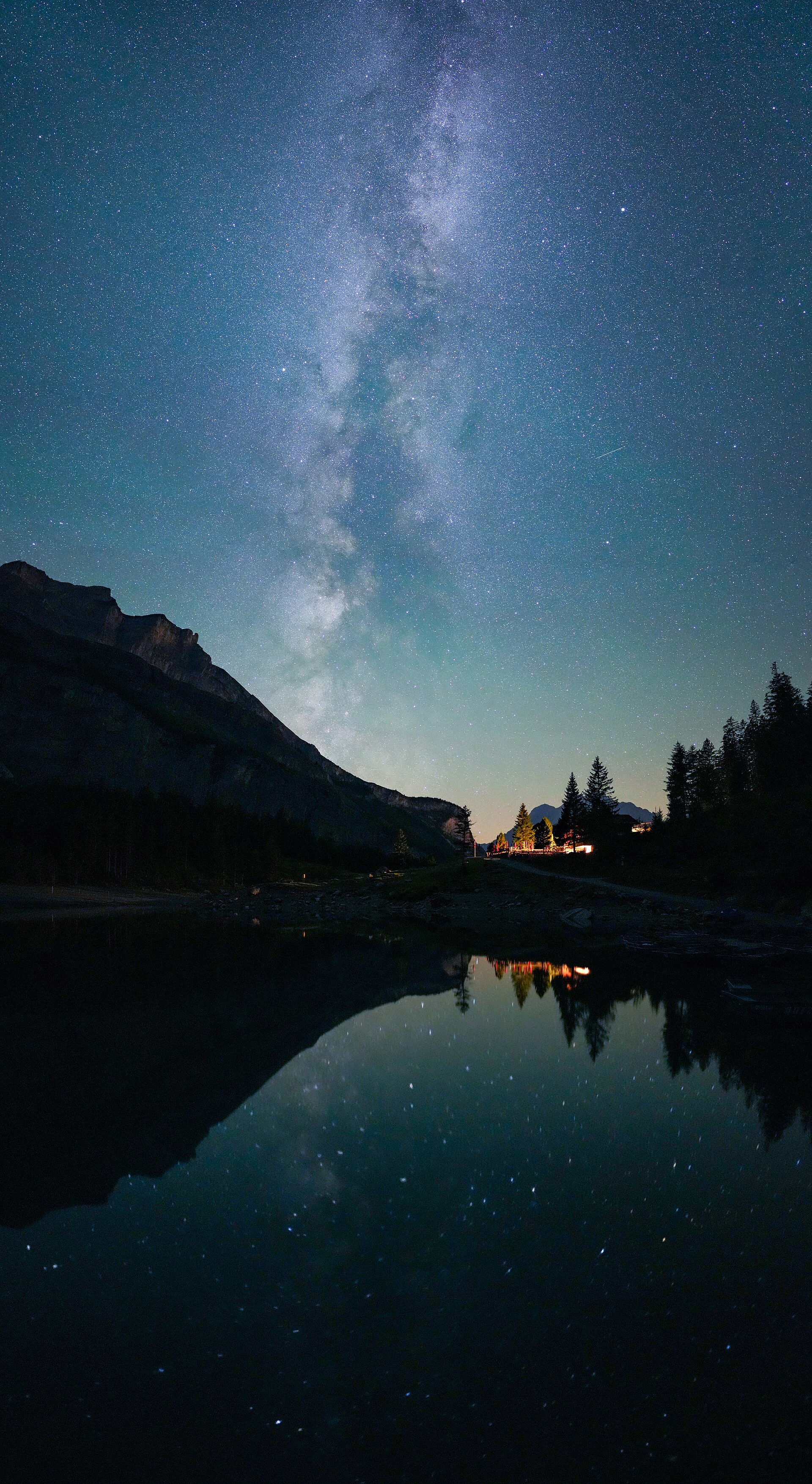 Cosmos Spacetime Odyssey: 036 Milky Way During Perseids Seen From Oeschinensee With Wa